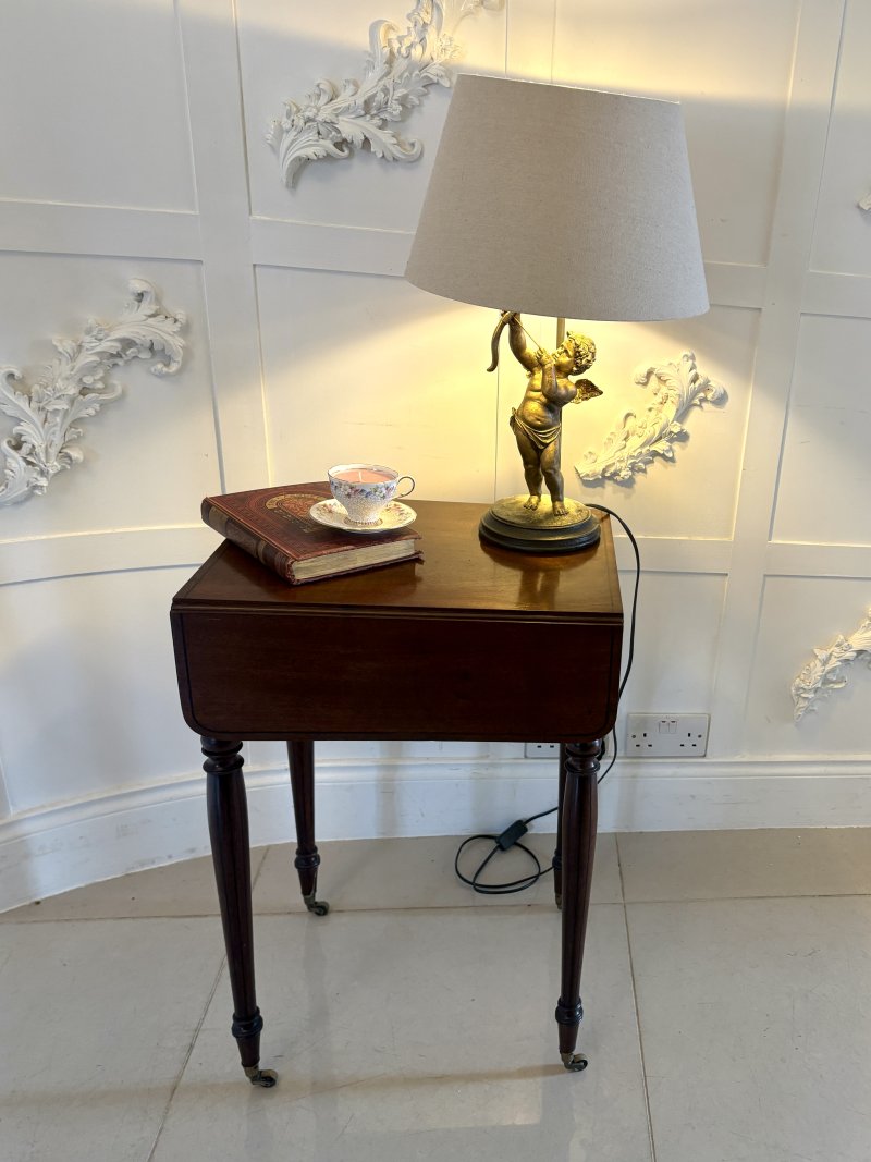 Fine Quality 19th Century Regency Antique Free Standing Lamp/Side Table - Image 2